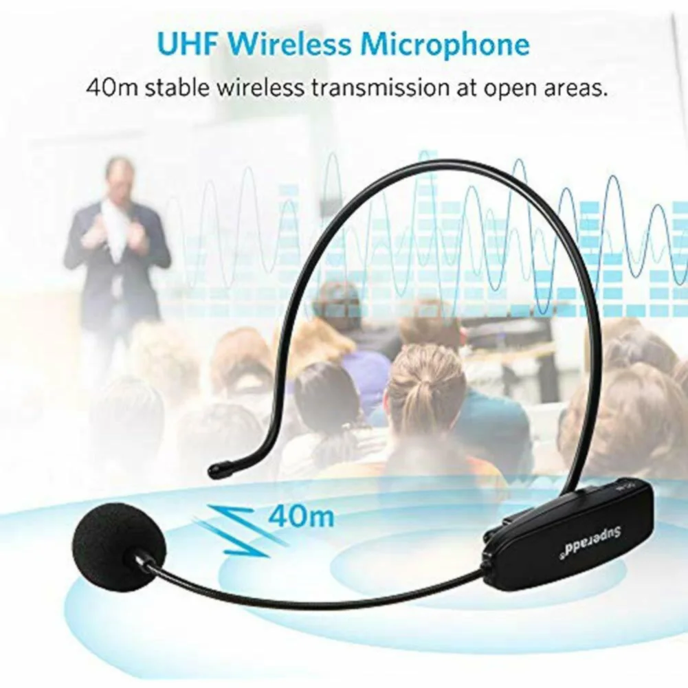 UHF Hands Free с батарейным питанием сценический беспроводной микрофон запись