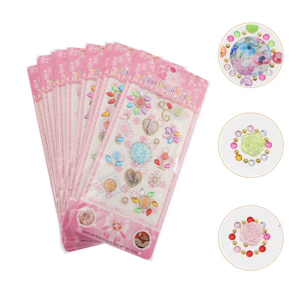 

10pcs Jewelry Stickers Self-Adhesive Rhinestone Sticker Craft DIY Art Decor