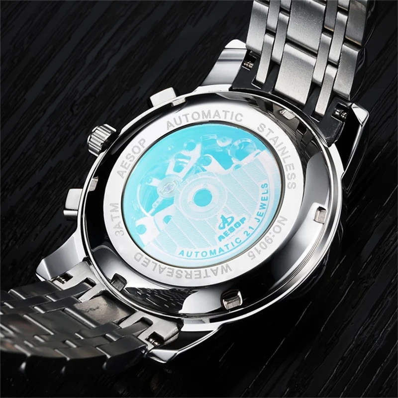 AESOP Top Brand Fashion Automatic Watch Men Waterproof Luxury Luminous Calendar Military Mechanical Wristwatch Relogio Masculino | Наручные
