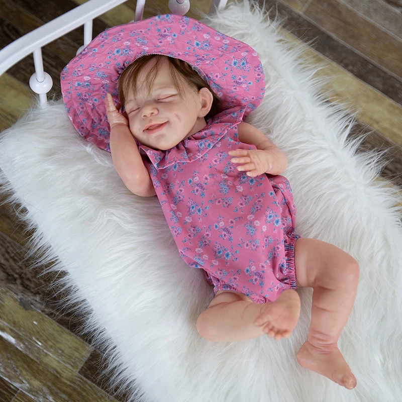 

48cm bebe doll reborn toddler doll baby April full body soft silicone realistic baby