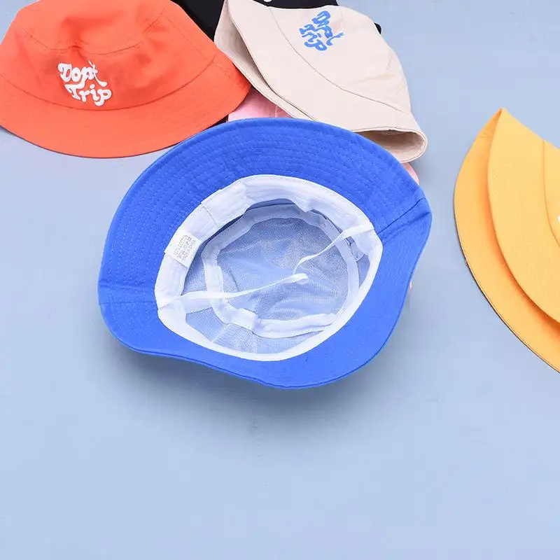 

The new style letter print Bucket Hat Fisherman Hat outdoor travel hat Sun Cap Hats for child boy and girl 07