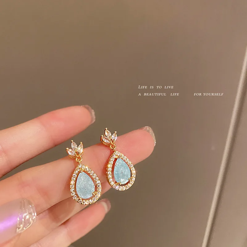 

925 Silver Needle Zircon Tassel Earrings Temperament Long Fashion Personality Sweet Cool Ear Jewelry Female
