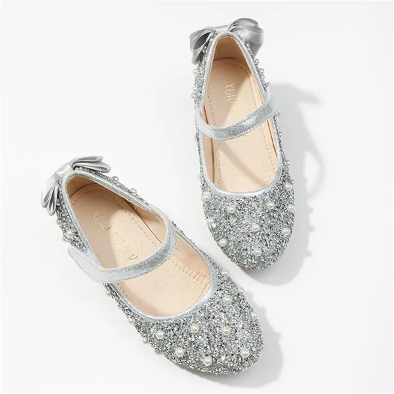 

New Girls Children Leather Shoes Baby Fashion Bow High Heels Breathable Spring/Autumn Princess Performance Moccasins Kids 02