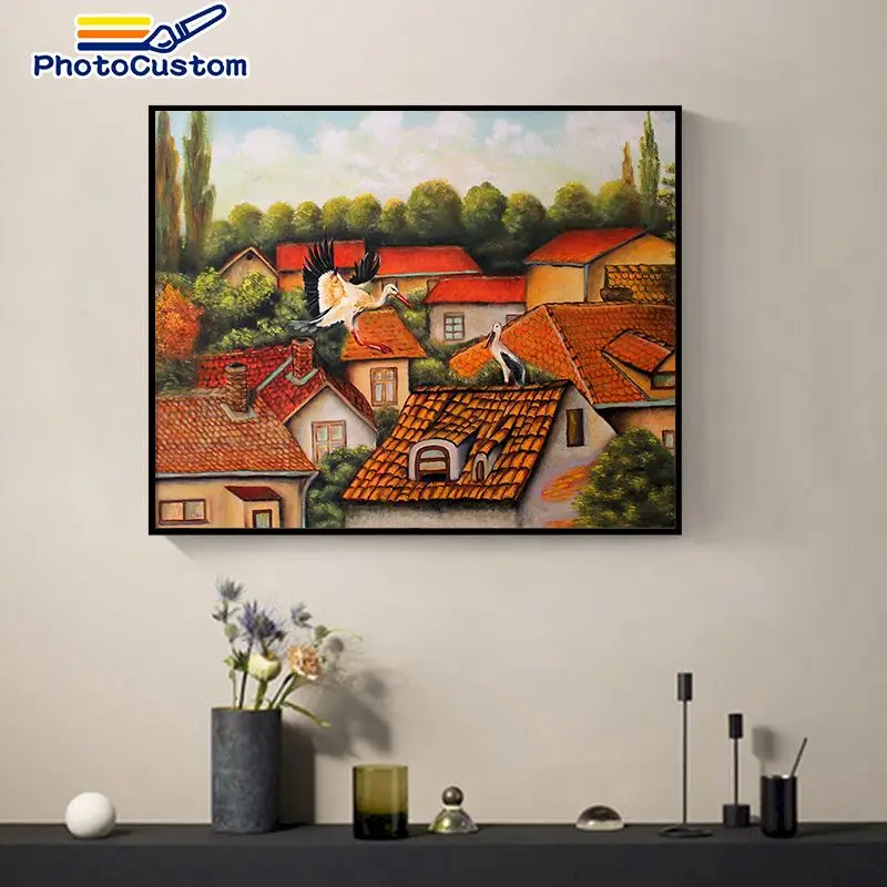 

PhotoCustom Painting By Numbers Scenery Drawing On Canvas HandPainted Gift DIY Pictures By Numbers Landscape Kits Home Decor