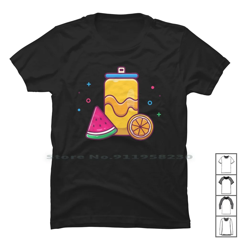 Футболка с апельсиновой содовой и дыней 100% хлопок мультяшный апельсиновый