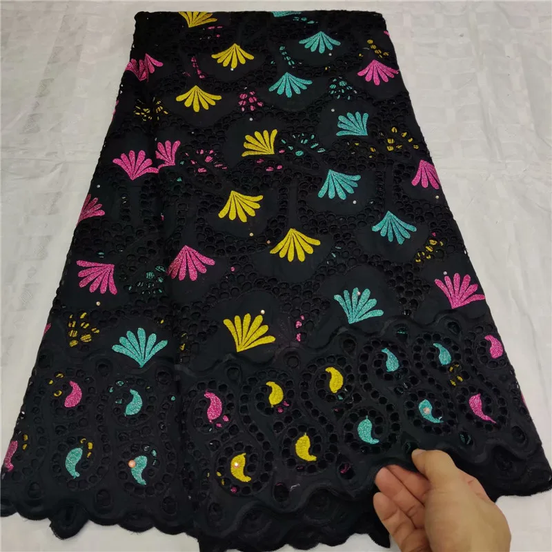 Белая/черная швейцарская вуаль кружева 2019 африканская кружевная ткань белая