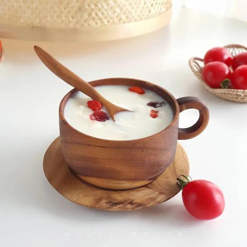 Натуральная деревянная чашка многоразовая Защита окружающей среды Чай Кофе