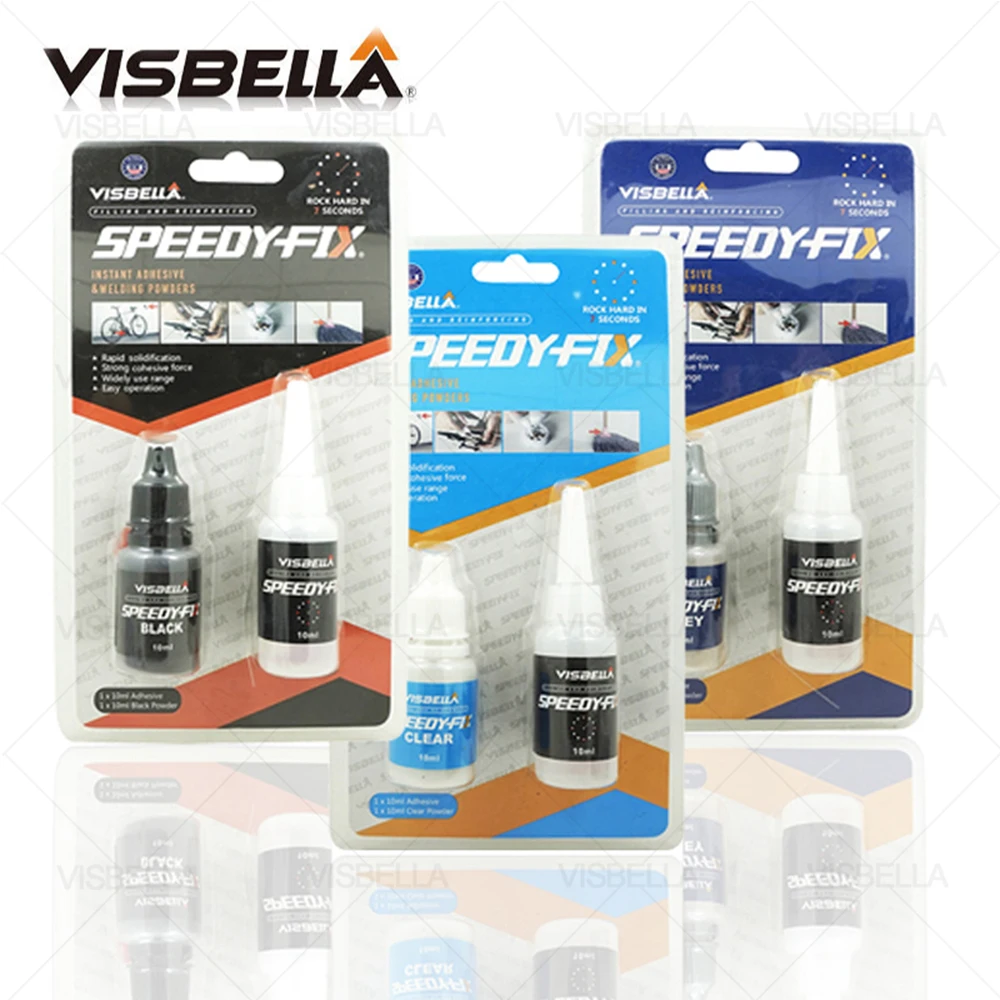 VISBELLA 3PCS 7 Seconds Speedy Fix Powder Adhesive Quick Bonding Glue Repair Fill Reinforcing Dual Water Resistance Sealants