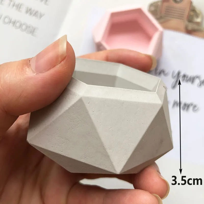 pot-mold Подсвечник формы многогранные алмазные дизайнерские формы для штукатурки суккулентные бетонные горшки силиконовая глина вазы цементные формы - Цвет: pot-mold