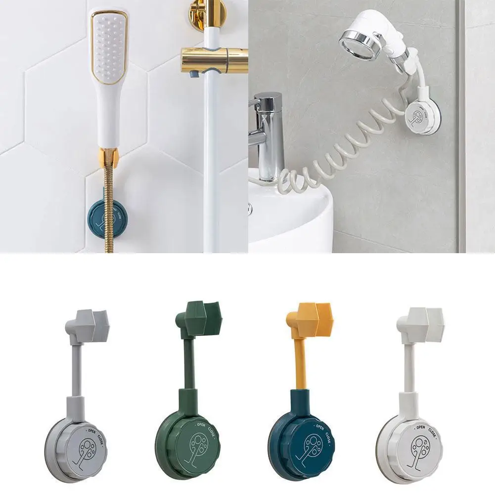 Universal Adjustable Shower Head Bracket Fixed Base Hanging Shower Shower Head Seat Bathroom Rain Accessories Shower Nozzle Q0Y3 shower support shower accessories water nozzle bathroom free punched silica gel shower sucker fixed base frame