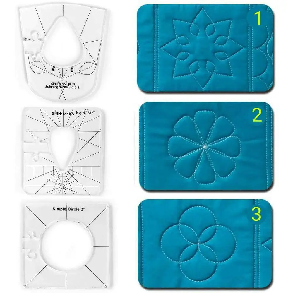 6pcs/set Beginner Quilting Template Patchwork Free Motion Rulers Acrylic Sewing Tool Stencil Home DIY Craft Reusable For Machine | Дом и сад