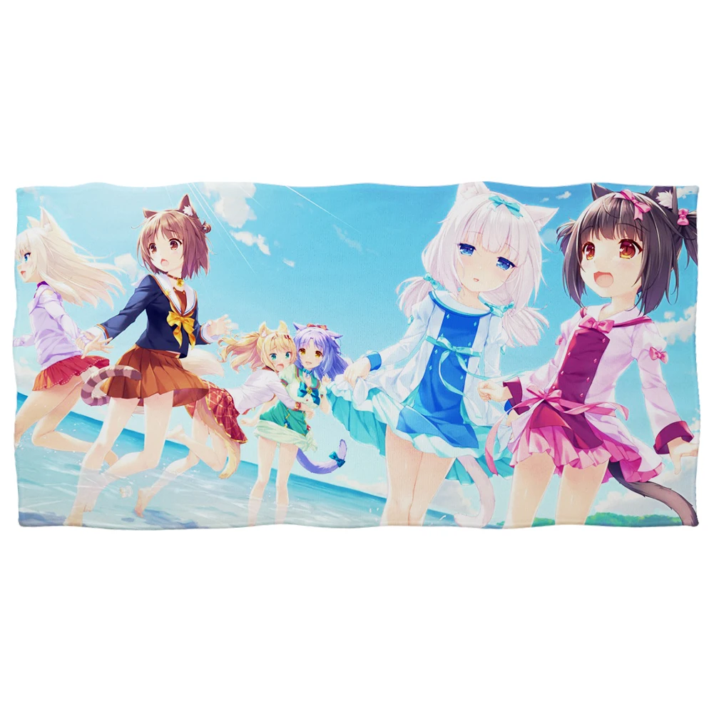 

New Nekopara Print Beach Towel Microfiber Towel Quick Dry Swimming Towel Beach cushion Travel Towel Sand Free Beach Towels