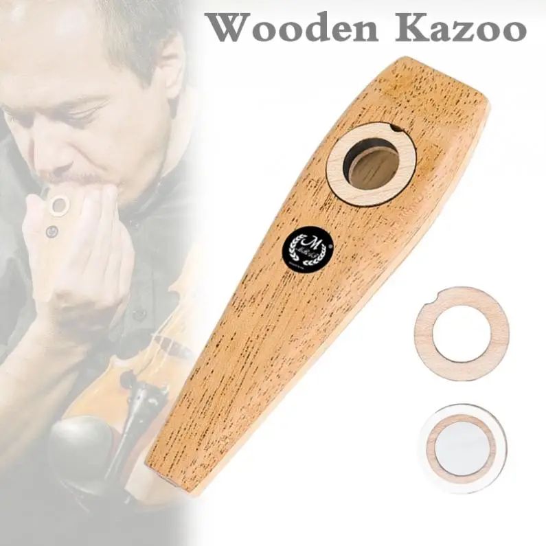 

Wooden Mahogany Kazoo Orff Instruments Guitar Ukulele Partner Wood Harmonica for Flute Instrument Music Lovers