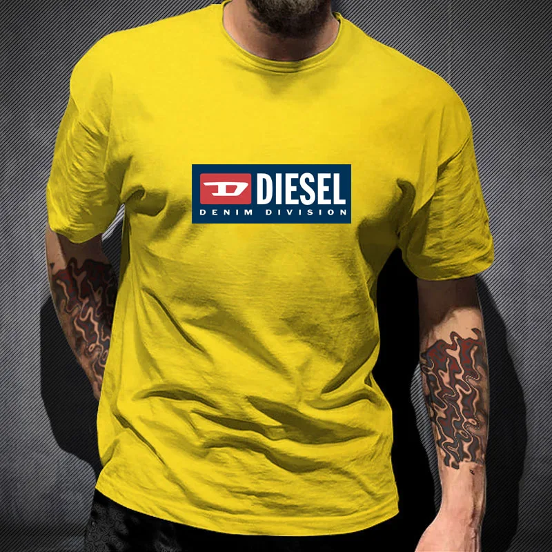 

Diesel Denim Division Oversized T-shirt Men's Summer Black 100% Cotton Short Sleeves Popular Normal Tee Shirts Tops Tee Unisex