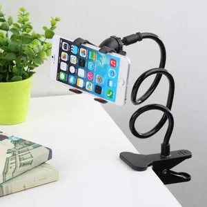 universal lazy mobile phone gooseneck stand holder stents flexible bed desk table clip bracket for phone flexible holder arm free global shipping