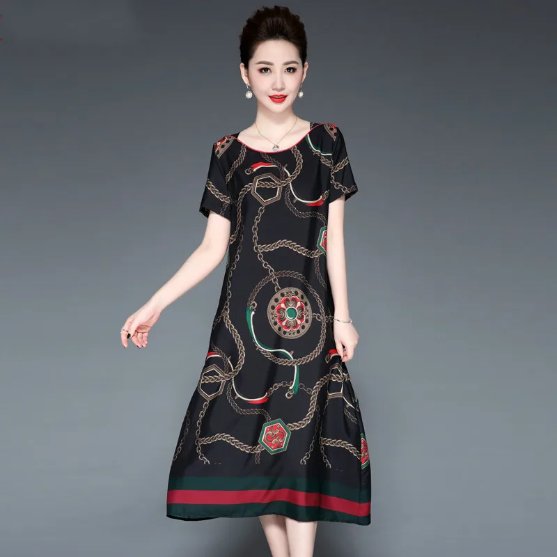 2020 шелковое летнее платье с цветочным дизайном для женщин Элегантные