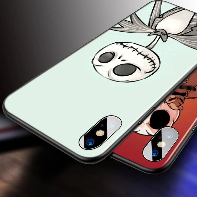 

The nightmare before Christmas For Apple iPhone 12 11 Pro Max mini XS Max XR X 8 7 6 6S Plus 5S SE 2020 Soft Black Phone Case