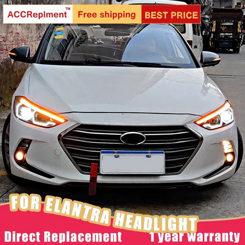 2 шт. светодиодный ные фары для Hyundai Elantra 2017 2018 Автомобильные ангельские глазки