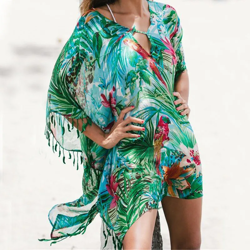 

Женская шифоновая блузка с рукавами «летучая мышь» и глубоким V-образным вырезом