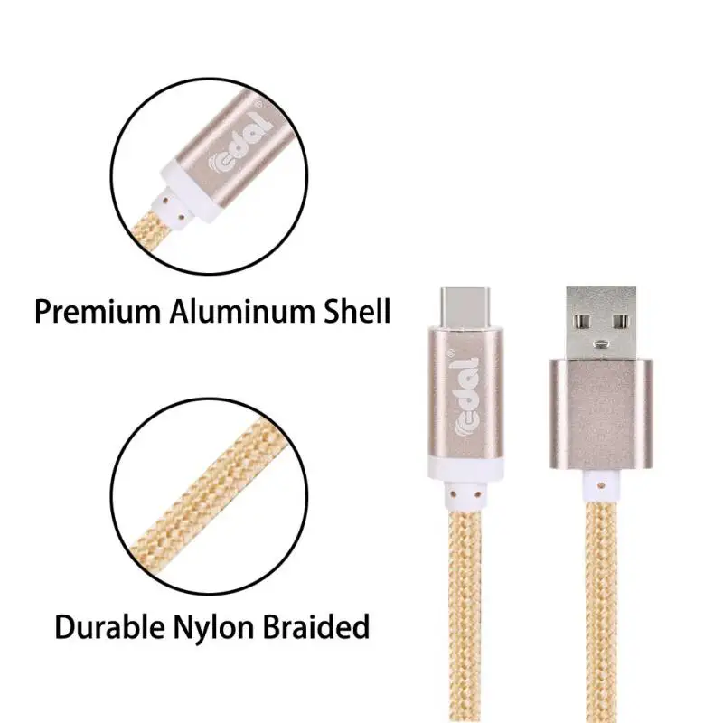 EDAL Micro USB / Type C мобильный телефон зарядные кабели Универсальный нейлоновый кабель