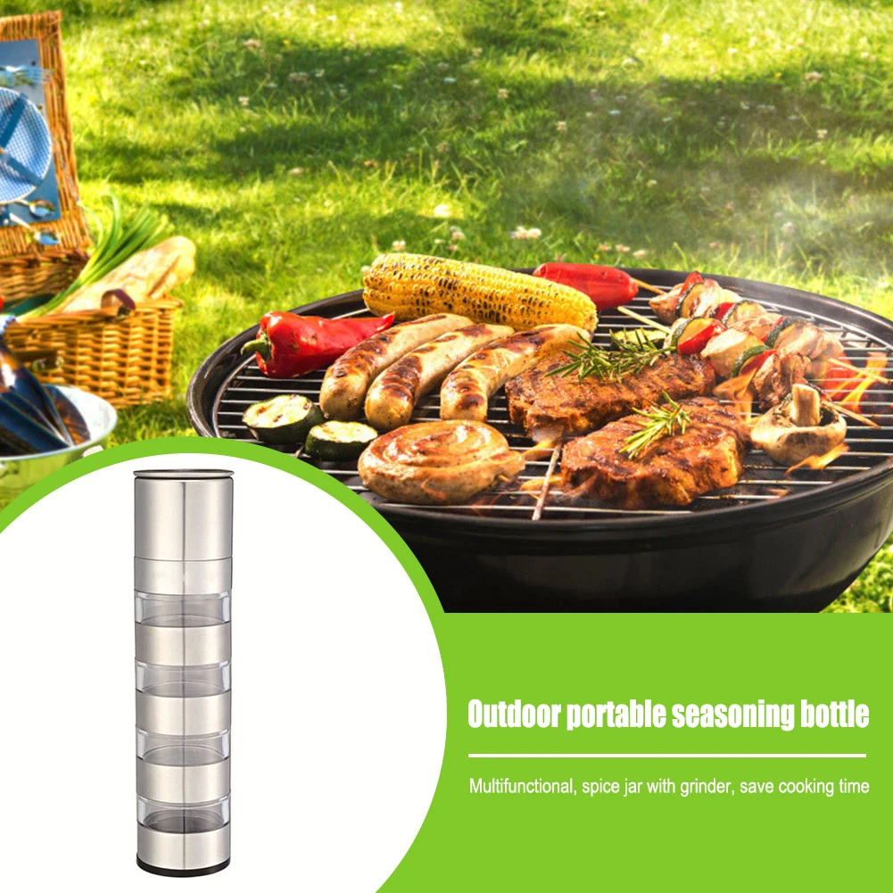 

Camping Spice Jar Container Portable Seasoning Condiment Storage Box Multi Tableware Set for Outdoor BBQ Picnic Travel