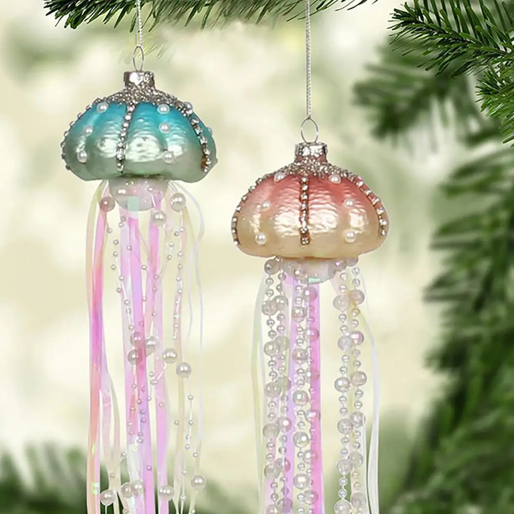 Adornos de medusas para &aacute;rbol de Navidad, decoraci&oacute;n de fiesta con tema de sirena, medusas colgantes debajo del mar, decoraciones para fiesta de cumplea&ntilde;os-2