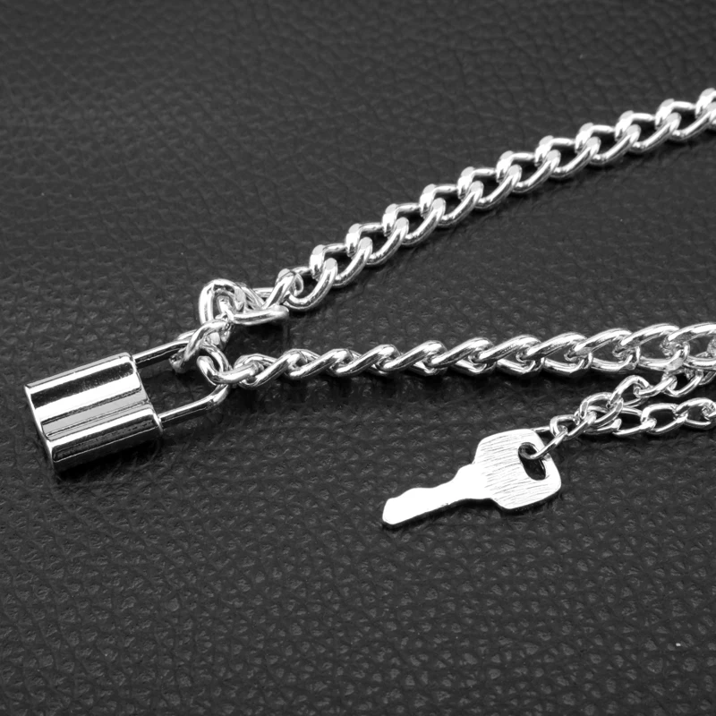 Цепочка в стиле панк с подвеской виде висячего замка