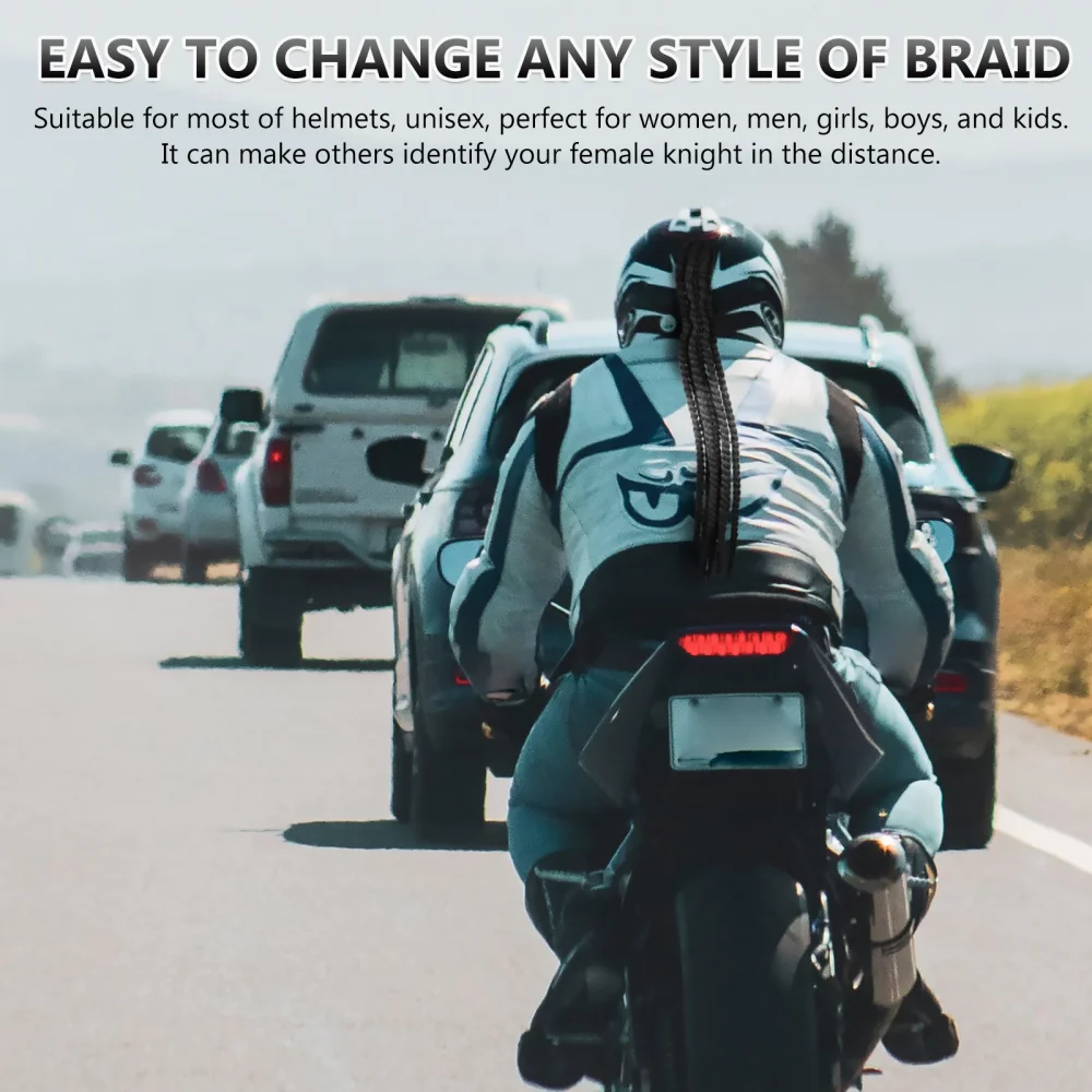 

Motorcycle Helmet Decoration Helmet Braid Wig Ornament Reusable Helmet Decor
