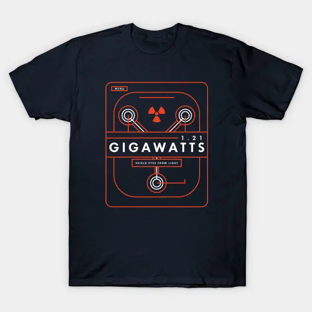 Back To The Future Gigawatts Black T-Shirt Tees Clothing Summer Short Sleeves Cotton Fashion | Мужская одежда