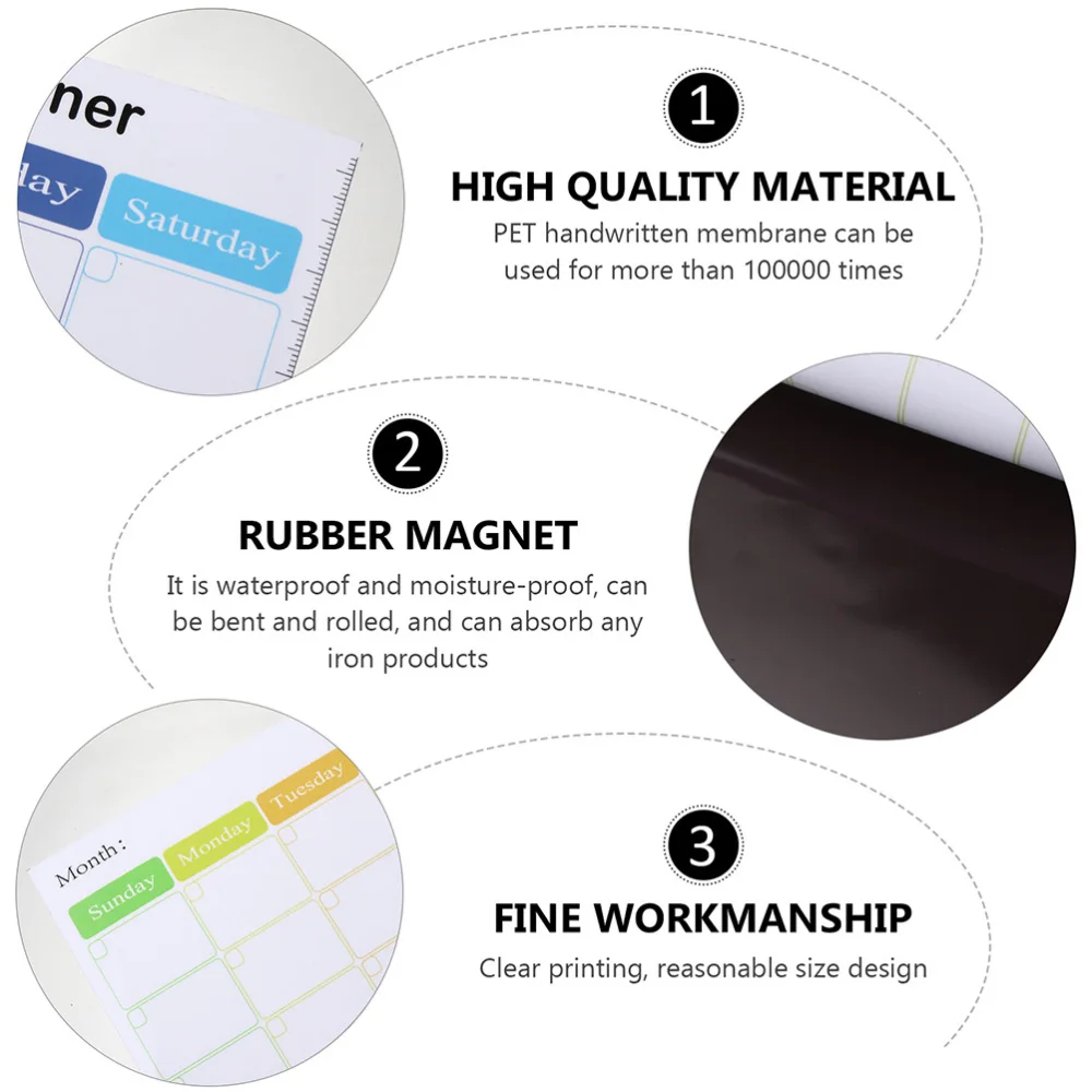 

2pcs Erasable Writable Message Board Magnetic Fridge Board Schedule Plan Board