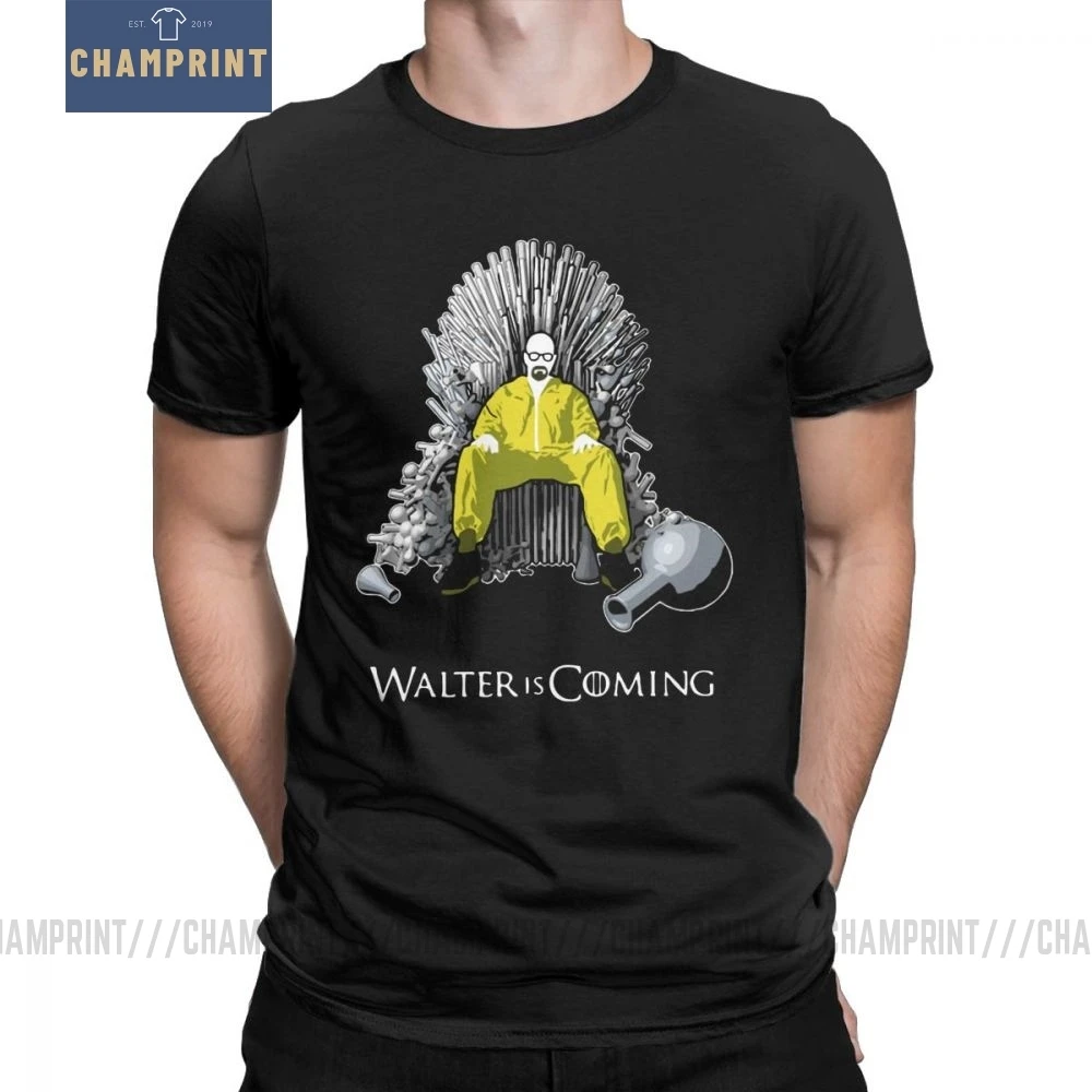 Walter Is Coming Breaking Bad X Game Of Thrones мужские Футболки Уличная хлопковая футболка с короткими рукавами классическая одежда