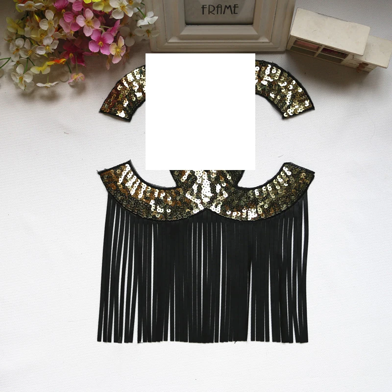 Для пришивания на одежду блестки двойная C-образная аппликация C &amp с кисточками