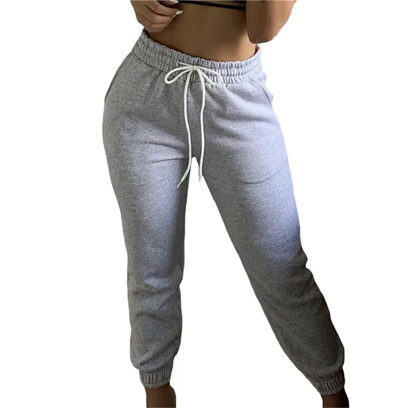 Женские повседневные однотонные серые брюки летние Спортивные Повседневные