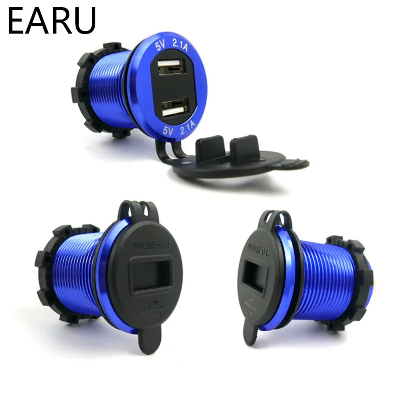 Quick charge Metal 5V 4.2A Dual usb charger Voltage Meter Voltmeter Display Car Suitable for cars ships and motorcycles | Инструменты