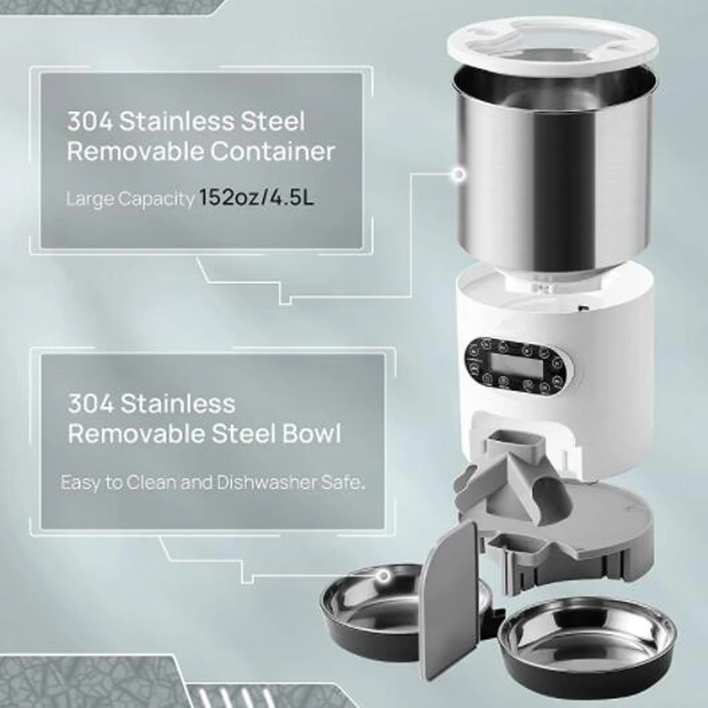 Автоматический дозатор сухой еды для собак и кошек двойная миска двух щенков с
