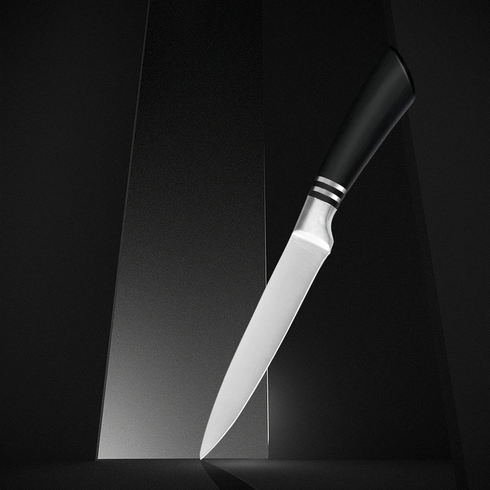 XYj 6Pcs Stainless Steel Kitchen Knives Set Japanese Cooking Knife Sharp Blade Chef Slicing Bread Santoku Utility Paring | Дом и сад