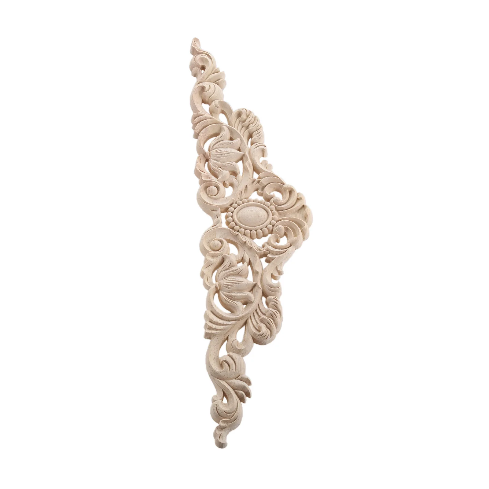 

1 шт. Неокрашенная деревянная винтажная аппликация из натурального дерева прямоугольная резьба домашний декор для мебели шкафа буфетов око...