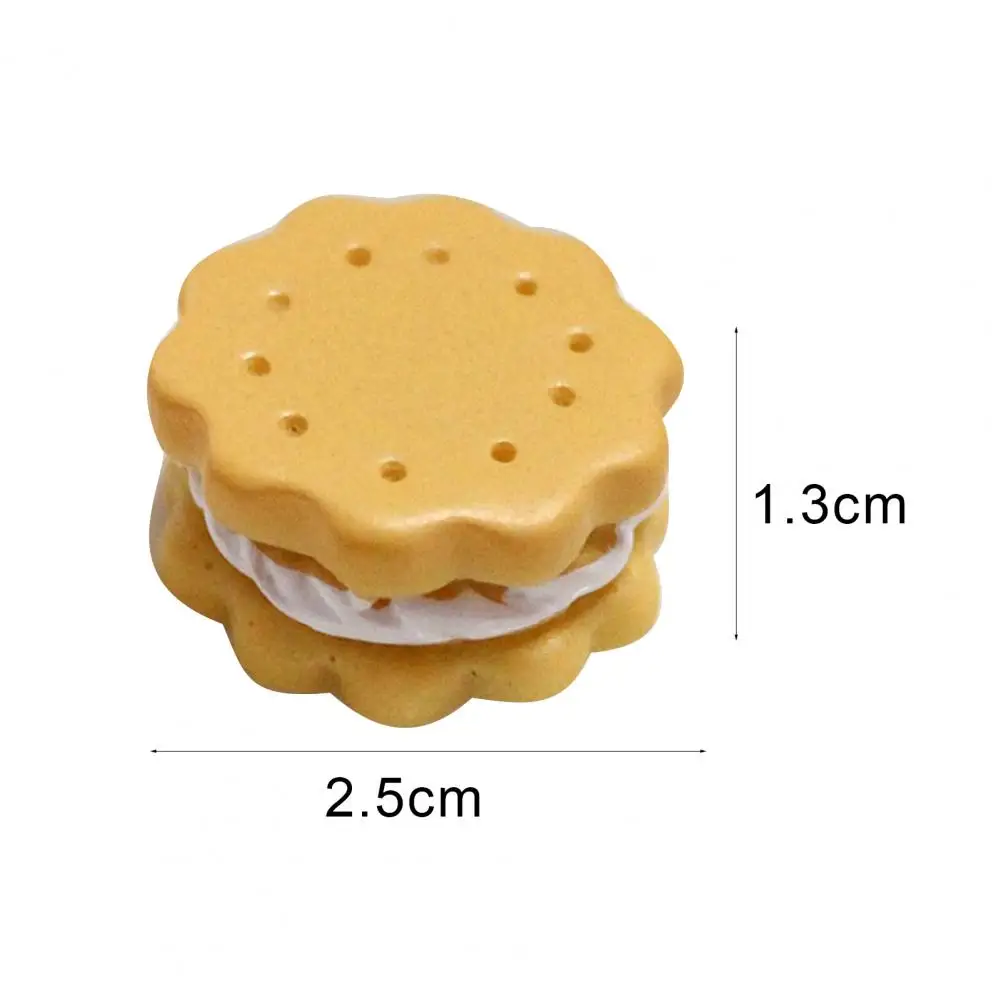 

3Pcs Biscuits Design Miniature Food Models Dollhouse Scenery Decor Kids Toy Resin Crafts Gift Decoration DIY Material Accessorie