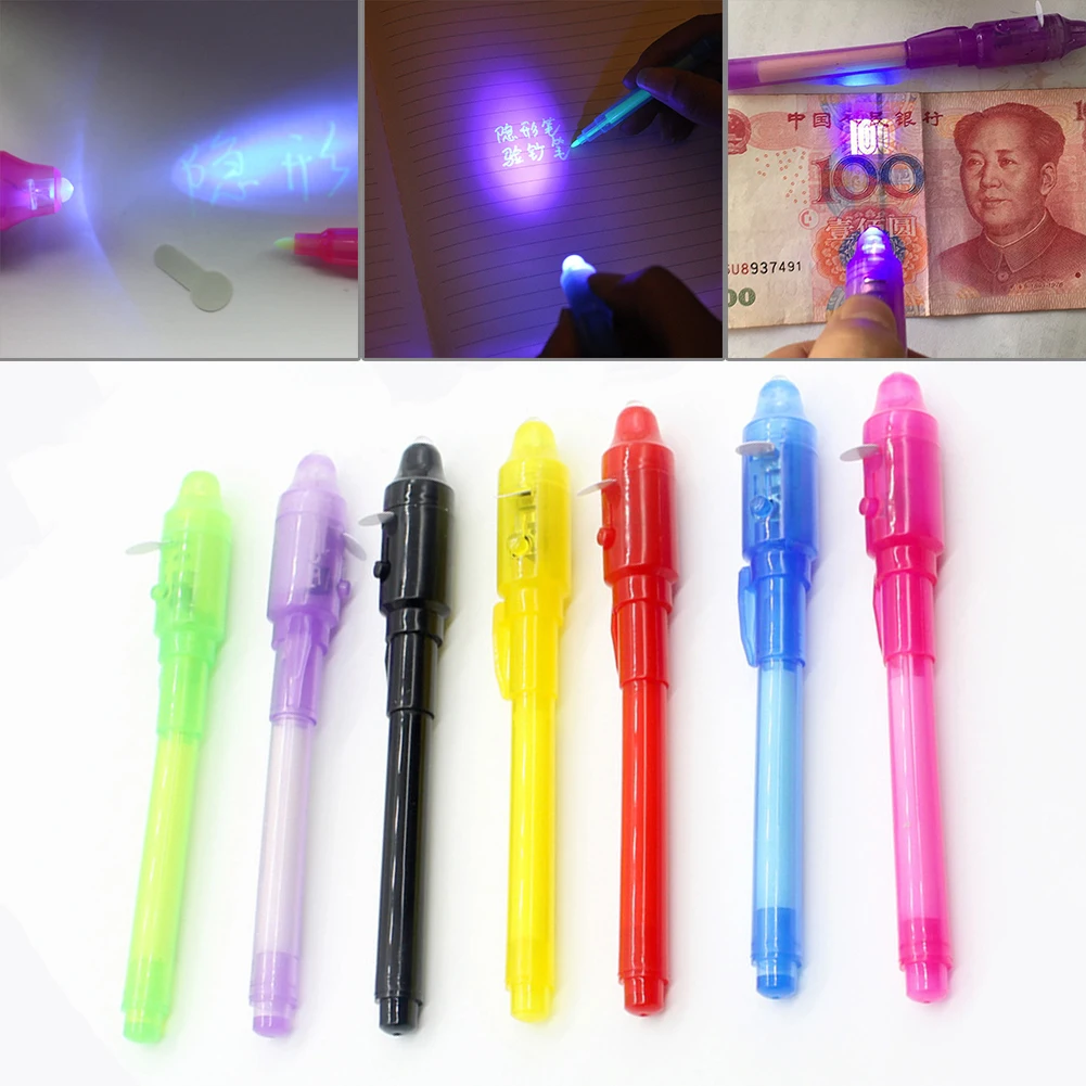 

3PCs Invisible Ink Pens Kids Marker UV Light Invisible Writing Pen Children's Funny Stationary School Supplies Gift