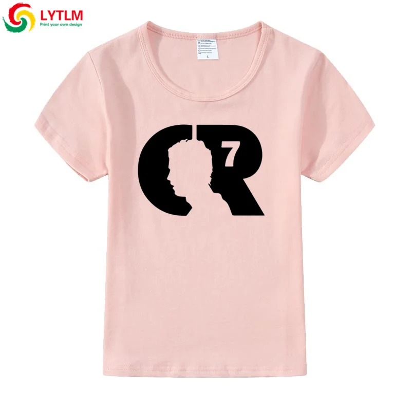 LYTLM Cristiano Ronaldo/футболки для мальчиков-подростков детские топы для девочек, Camiseta, рубашки для девочек детская футболка для девочек, детская одежда - Color: DX LYCRA Pink