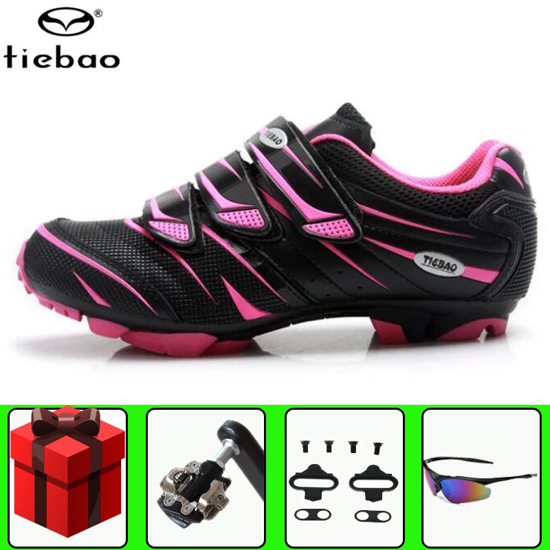 

TIEBAO Women Cycling Shoes sapatilha ciclismo MTB Bicycle racing mountain bike sneakers Professional self-locking Sports Shoes