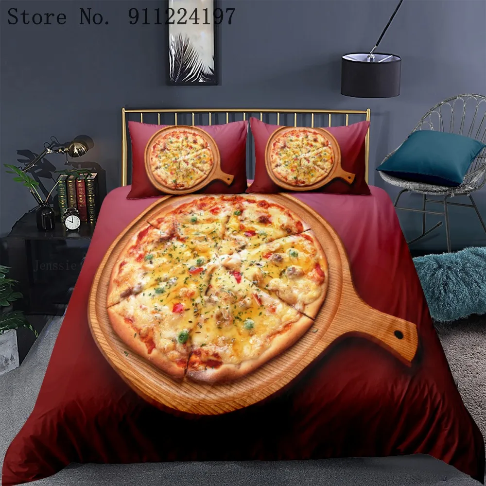 Набор пододеяльников серии еды с принтом пиццы детские постельные