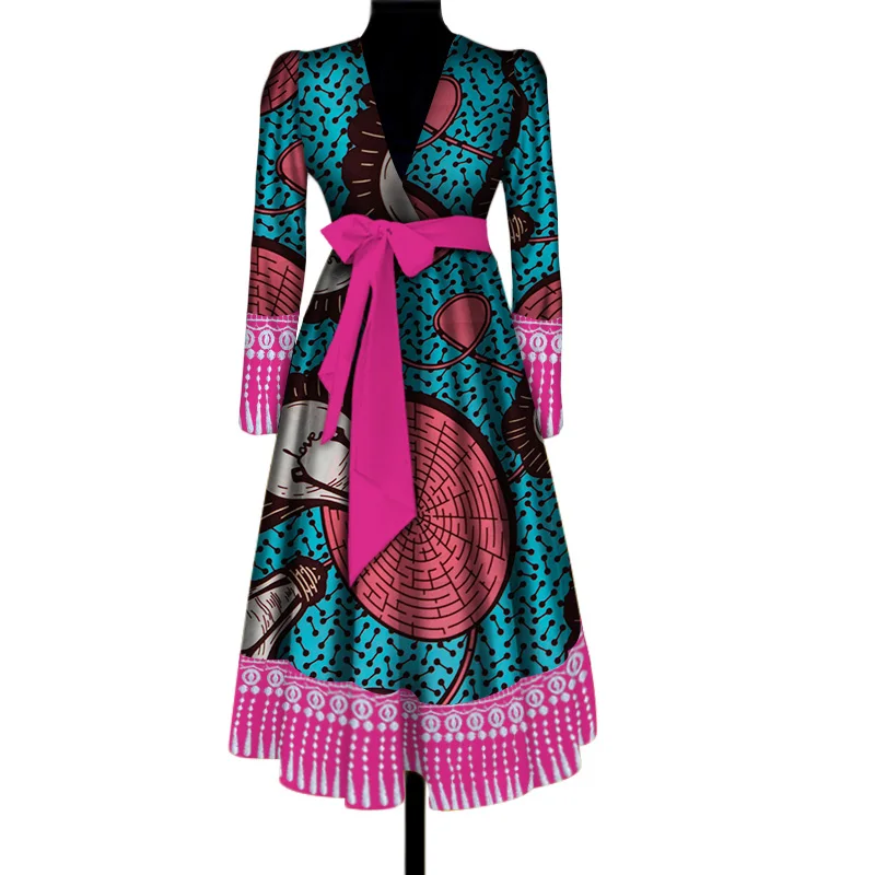 Женское платье с кисточками поясом в африканском стиле|Африканская одежда| |