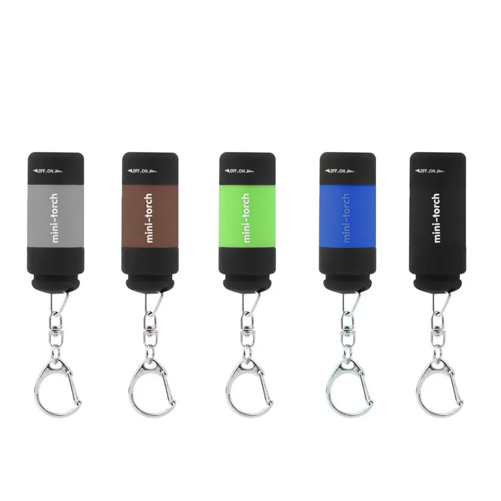 Новейший 1 шт. портативный мини-брелок Карманный фонарь USB Перезаряжаемый светильник-вспышка лампа 0,5 Вт 25лм многоцветный Мини-фонарь