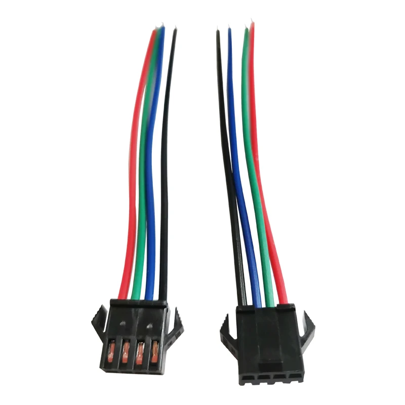 100pairs 4Pin Plug Male to Female Wire Connector 10cm Quick Terminal Block Easy Fit for LED Flash Lamp Car Light | Обустройство дома
