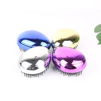 hair brush hair comb electroplated water transfer printing egg comb new style mini creative plastic hairdressing massage tt comb