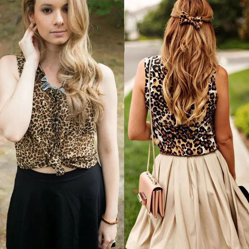 2019 лето горячая распродажа женский леопардовый жилет без рукавов майки