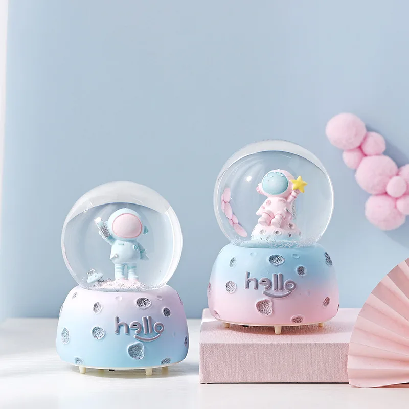 Хрустальный шар статуя космонавта музыкальная шкатулка Снежинка светильник из