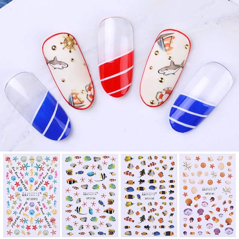 1 шт. цветные наклейки для ногтей акриловый океан лето пляж тема серии смешанные s