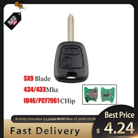 new 2021 car remote control key 2 buttons 433mhz for citroen saxo picasso xsara berlingo sx9 car accessory
